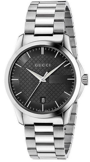  Shop Authentic Gucci G Timeless Black Dial Silver Steel Strap Unisex Watch - YA126457 - Luxxuri