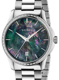  Shop Authentic Gucci G Timeless Diamonds Mother of Pearl Blue Dial Silver Steel Strap Unisex Watch - YA126458 - Luxxuri