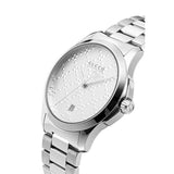  Shop Authentic Gucci G Timeless Silver Dial Silver Steel Strap Watch For Women - YA126551 - Luxxuri