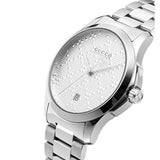  Shop Authentic Gucci G Timeless Quartz Silver Dial Silver Steel Strap Watch For Women - YA126459 - Luxxuri