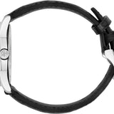  Shop Authentic Gucci G Timeless Automatic Silver Dial Black Leather Strap Unisex Watch - YA126468 - Luxxuri