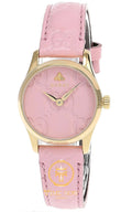  Shop Authentic Gucci G Timeless Quartz Pink Dial Pink Leather Strap Watch For Women - YA1265005 - Luxxuri