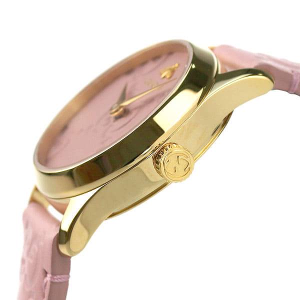  Shop Authentic Gucci G Timeless Quartz Pink Dial Pink Leather Strap Watch For Women - YA1265005 - Luxxuri