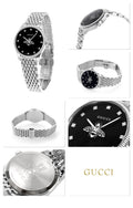  Shop Authentic Gucci G Timeless Quartz Black Dial Silver Steel Strap Watch For Women - YA1265020 - Luxxuri