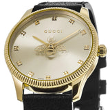  Shop Authentic Gucci G Timeless Quartz Silver Dial Black Leather Strap Watch For Women - YA1265023 - Luxxuri