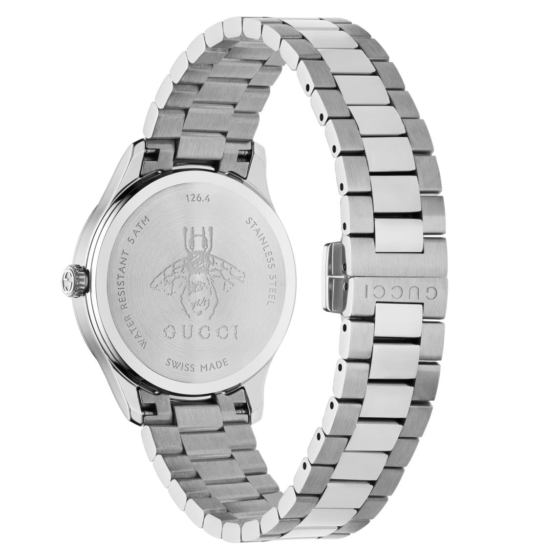  Shop Authentic Gucci G Timeless Quartz Silver Dial Silver Steel Strap Watch for Men - YA1265031 - Luxxuri
