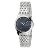  Shop Authentic Gucci G Timeless Diamonds Mother of Pearl Black Dial Silver Steel Strap Watch For Women - YA126505 - Luxxuri