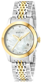  Shop Authentic Gucci G Timeless Diamonds Mother of Pearl Dial Two Tone Mesh Bracelet Watch for Women - YA126513 - Luxxuri