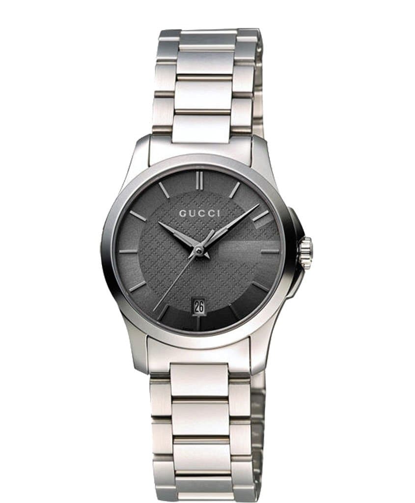  Shop Authentic Gucci G Timeless Grey Dial Silver Steel Strap Watch For Women - YA126522 - Luxxuri