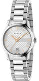  Shop Authentic Gucci G Timeless Silver Dial Silver Steel Strap Watch For Women - YA126523 - Luxxuri