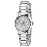  Shop Authentic Gucci G Timeless Quartz Silver Dial Silver Steel Strap Watch For Women - YA126551 - Luxxuri