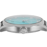  Shop Authentic Gucci G-Timeless Turquoise Mother of Pearl Dial Silver Mesh Bracelet Watch For Women - YA126582 - Luxxuri