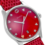  Shop Authentic Gucci G-Timeless Cherry Red Mother of Pearl Dial 27mm Watch For Women - YA126584 - Luxxuri