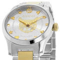 Shop Authentic Gucci G Timeless Quartz Silver Dial Two Tone Steel Strap Watch For Women - YA126596 - Luxxuri