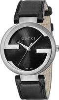  Shop Authentic Gucci Interlocking G Iconic Black Dial Black Leather Strap Watch For Men - YA133205 - Luxxuri