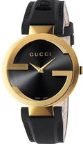  Shop Authentic Gucci Interlocking G Grammy Special Edition Black Dial Black Leather Strap Watch for Women - YA133312 - Luxxuri