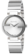  Shop Authentic Gucci G Interlocking Silver Dial Silver Steel Strap Watch For Women - YA133503 - Luxxuri