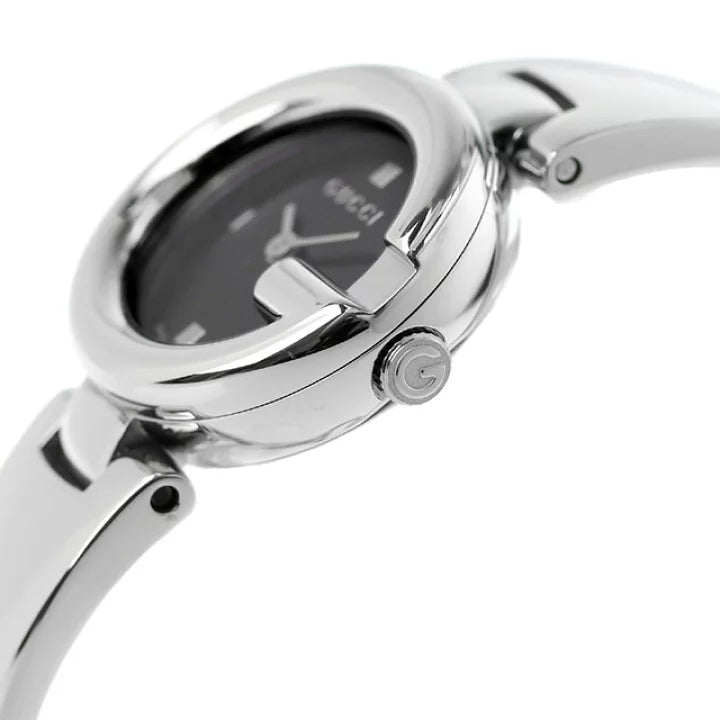  Shop Authentic Gucci Guccisima Quartz Black Dial Silver Steel Strap Watch For Women - YA134501 - Luxxuri