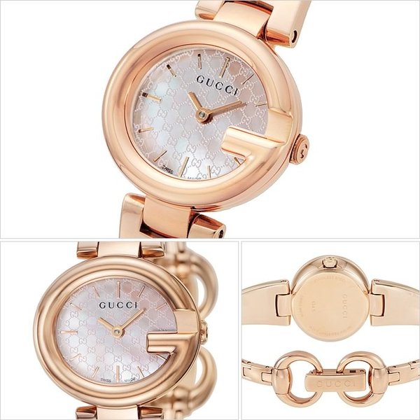  Shop Authentic Gucci Guccisima Quartz Mother of Pearl White Dial Rose Gold Steel Strap Watch for Women - YA134512 - Luxxuri