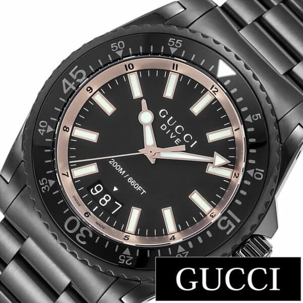  Shop Authentic Gucci Dive Quartz Black Dial Black Steel Strap Watch For Men - YA136213 - Luxxuri