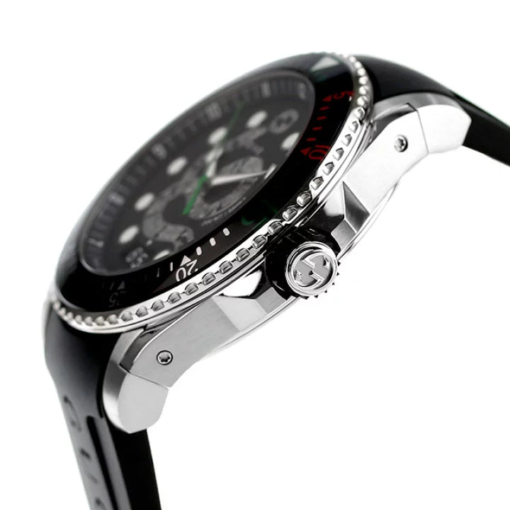 Shop Authentic Gucci Dive Quartz Kingsnake Black Dial Black Rubber Strap Watch For Men - YA136217 - Luxxuri