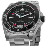  Shop Authentic Gucci Dive Quartz Black Dial Silver Steel Strap Watch For Men - YA136221 - Luxxuri