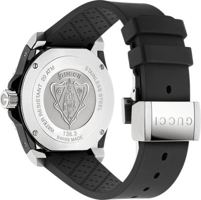  Shop Authentic Gucci Dive Quartz Black Dial Black Rubber Strap Watch For Men - YA136303 - Luxxuri
