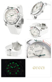  Shop Authentic Gucci Dive Quartz White Dial White Rubber Strap Watch For Men - YA136337 - Luxxuri