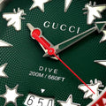  Shop Authentic Gucci Dive Quartz Green Dial Two Tone NATO Strap Watch For Men - YA136339 - Luxxuri