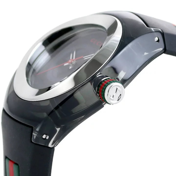  Shop Authentic Gucci Sync Quartz Black Dial Black Rubber Strap Watch For Men - YA137301 - Luxxuri