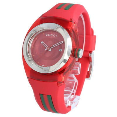  Shop Authentic Gucci Sync Quartz Red Dial Red Rubber Strap Watch For Women - YA137303 - Luxxuri