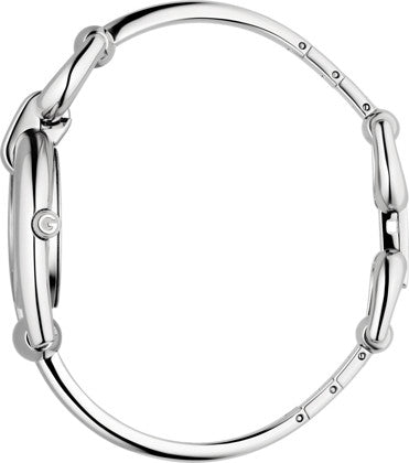  Shop Authentic Gucci Horsebit Collection Quartz Brown Dial Silver Steel Strap Watch For Women - YA139501 - Luxxuri