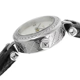  Shop Authentic Gucci Diamantissima Diamonds Mother of Pearl Dial Black Leather Strap Watch For Women - YA141511 - Luxxuri