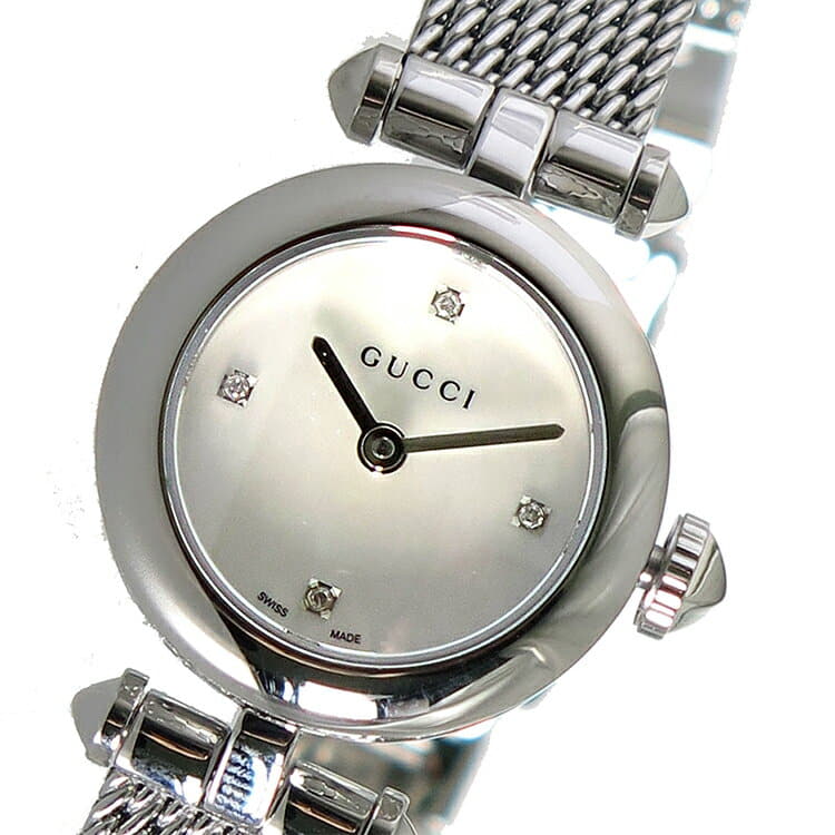  Shop Authentic Gucci Diamantissima Diamonds Mother of Pearl Dial Silver Mesh Bracelet Watch for Women - YA141512 - Luxxuri