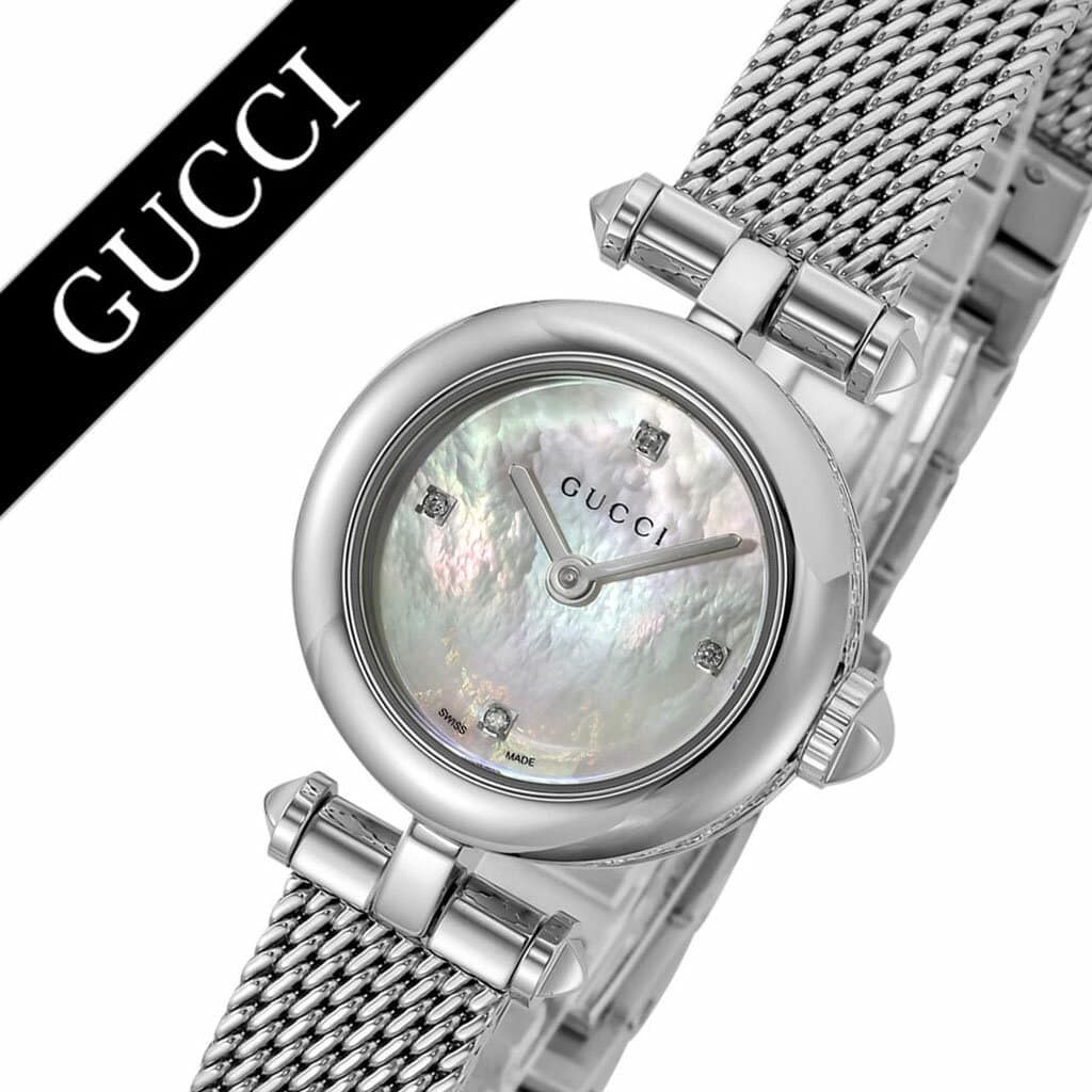  Shop Authentic Gucci Diamantissima Diamonds Mother of Pearl Dial Silver Mesh Bracelet Watch for Women - YA141512 - Luxxuri