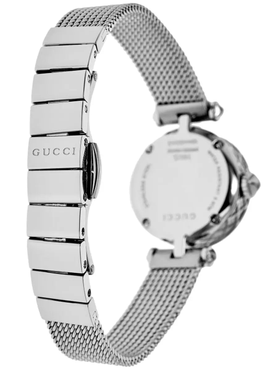  Shop Authentic Gucci Diamantissima Diamonds Mother of Pearl Dial Silver Mesh Bracelet Watch for Women - YA141512 - Luxxuri