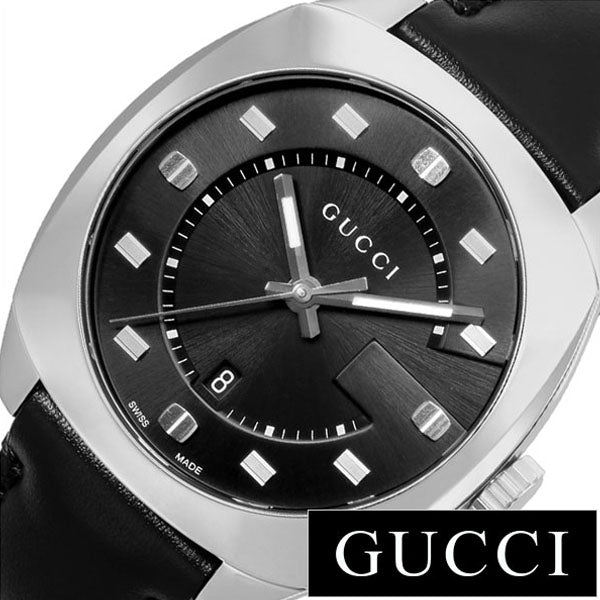  Shop Authentic Gucci GG2570 Quartz Black Dial Black Leather Strap Watch For Men - YA142307 - Luxxuri