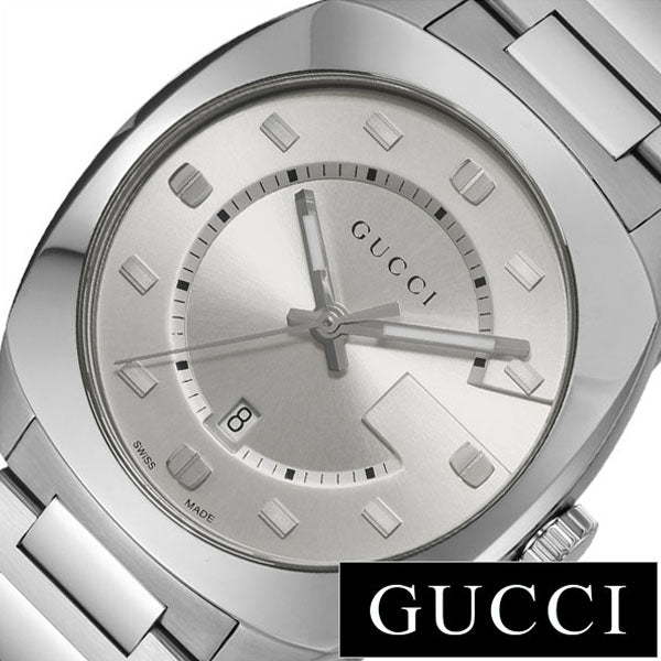  Shop Authentic Gucci GG2570 Silver Dial Silver Steel Strap Watch For Men - YA142308 - Luxxuri