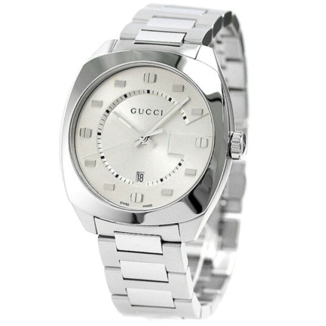  Shop Authentic Gucci GG2570 Silver Dial Silver Steel Strap Watch For Men - YA142308 - Luxxuri