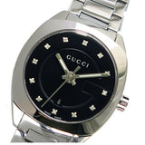  Shop Authentic Gucci GG2570 Diamonds Black Dial Silver Steel Strap Watch For Women - YA142503 - Luxxuri