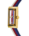  Shop Authentic Gucci G-Frame Mother of Pearl Dial White Blue Red Nylon Strap Watch For Women - YA147405 - Luxxuri