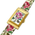  Shop Authentic Gucci G-Frame Floral Mother of Pearl Dial White Leather Strap Watch For Women - YA147406 - Luxxuri