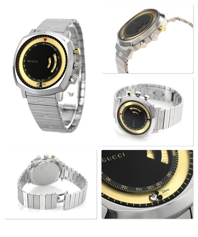  Shop Authentic Gucci Grip Chronograph Disney Black Dial Silver Steel Strap Watch For Men - YA157307 - Luxxuri