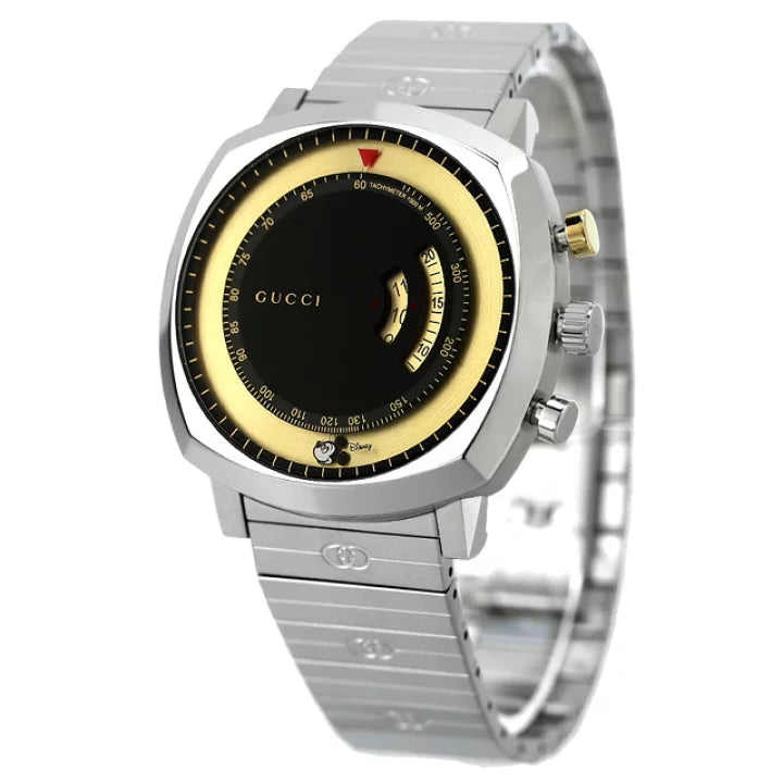  Shop Authentic Gucci Grip Chronograph Disney Black Dial Silver Steel Strap Watch For Men - YA157307 - Luxxuri