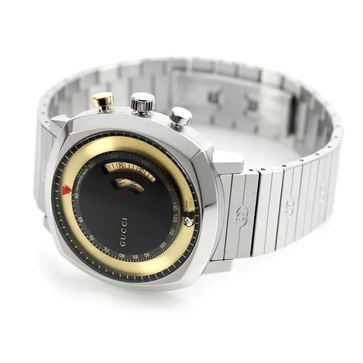  Shop Authentic Gucci Grip Chronograph Disney Black Dial Silver Steel Strap Watch For Men - YA157307 - Luxxuri