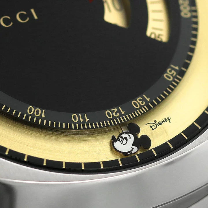  Shop Authentic Gucci Grip Chronograph Disney Black Dial Silver Steel Strap Watch For Men - YA157307 - Luxxuri