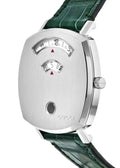  Shop Authentic Gucci Grip Quartz Silver Dial Green Leather Strap Watch For Women - YA157404 - Luxxuri