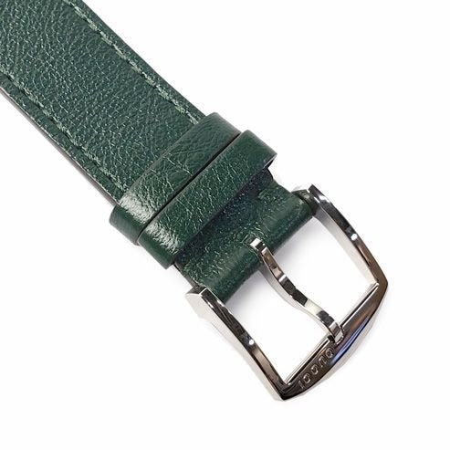 Shop Authentic Gucci Grip Silver Dial Green Leather Strap Unisex Watch - YA157412 - Luxxuri