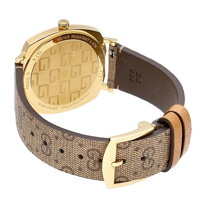  Shop Authentic Gucci Grip Disney Mickey Mouse Gold Dial Brown Leather Strap Watch For Women - YA157420 - Luxxuri