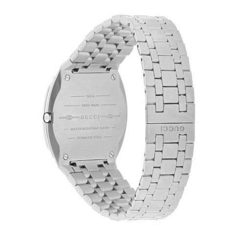  Shop Authentic Gucci 25H Quartz Silver Dial Silver Steel Strap Unisex Watch - YA163407 - Luxxuri